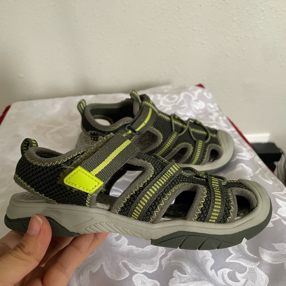 Kids Outdoor Adventure Sandals - Green Size 11 - Picture 6 of 9